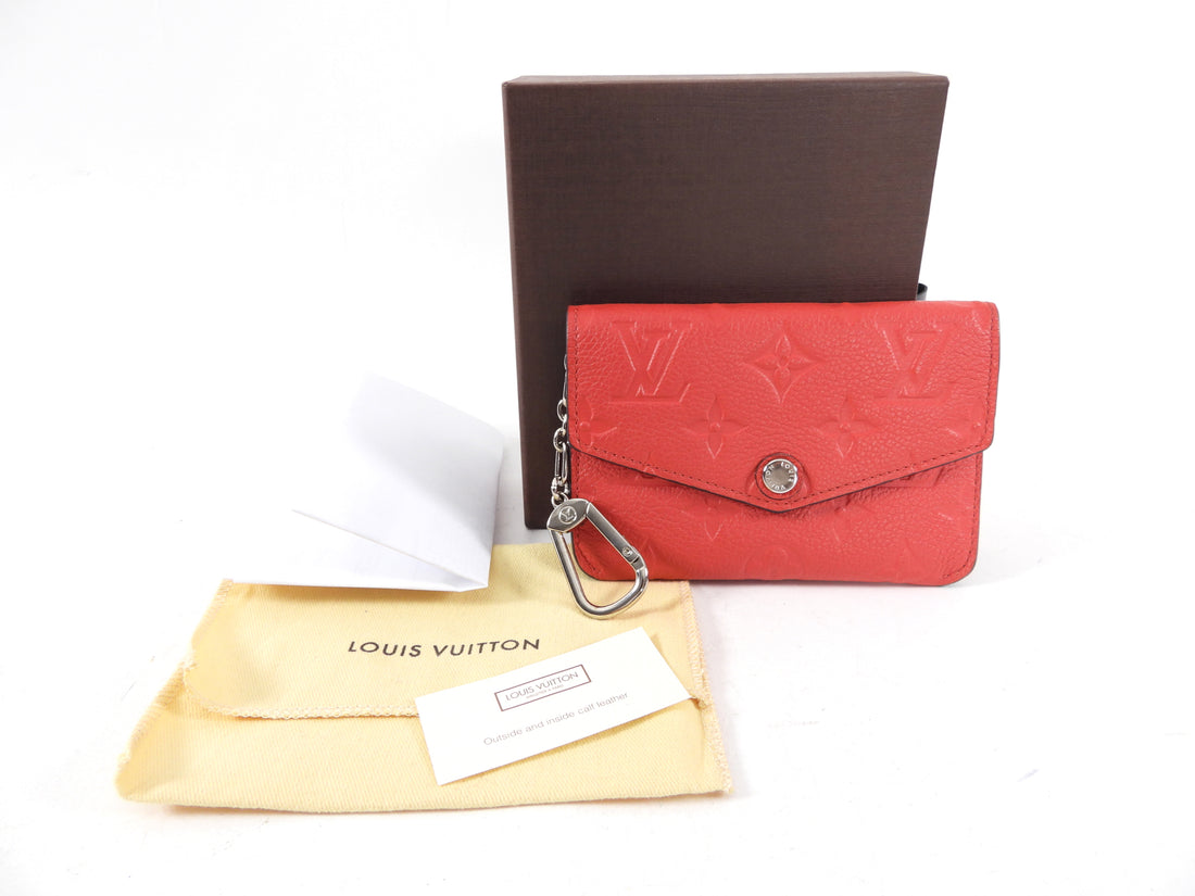 Louis Vuitton Poppy Monogram Empreinte Leather Pochette Cles Pouch