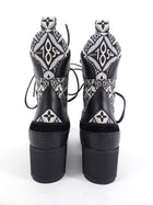 Louis Vuitton Black and White 1854 Brocade Laureate Platform Desert Boot - 36