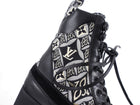 Louis Vuitton Black and White 1854 Brocade Laureate Platform Desert Boot - 36