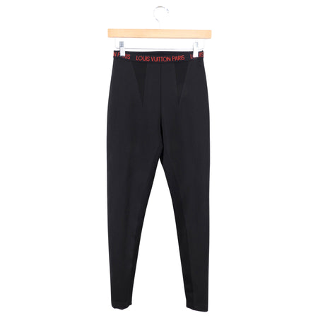 Louis Vuitton Black and Red Logo Leggings - 38 (S)