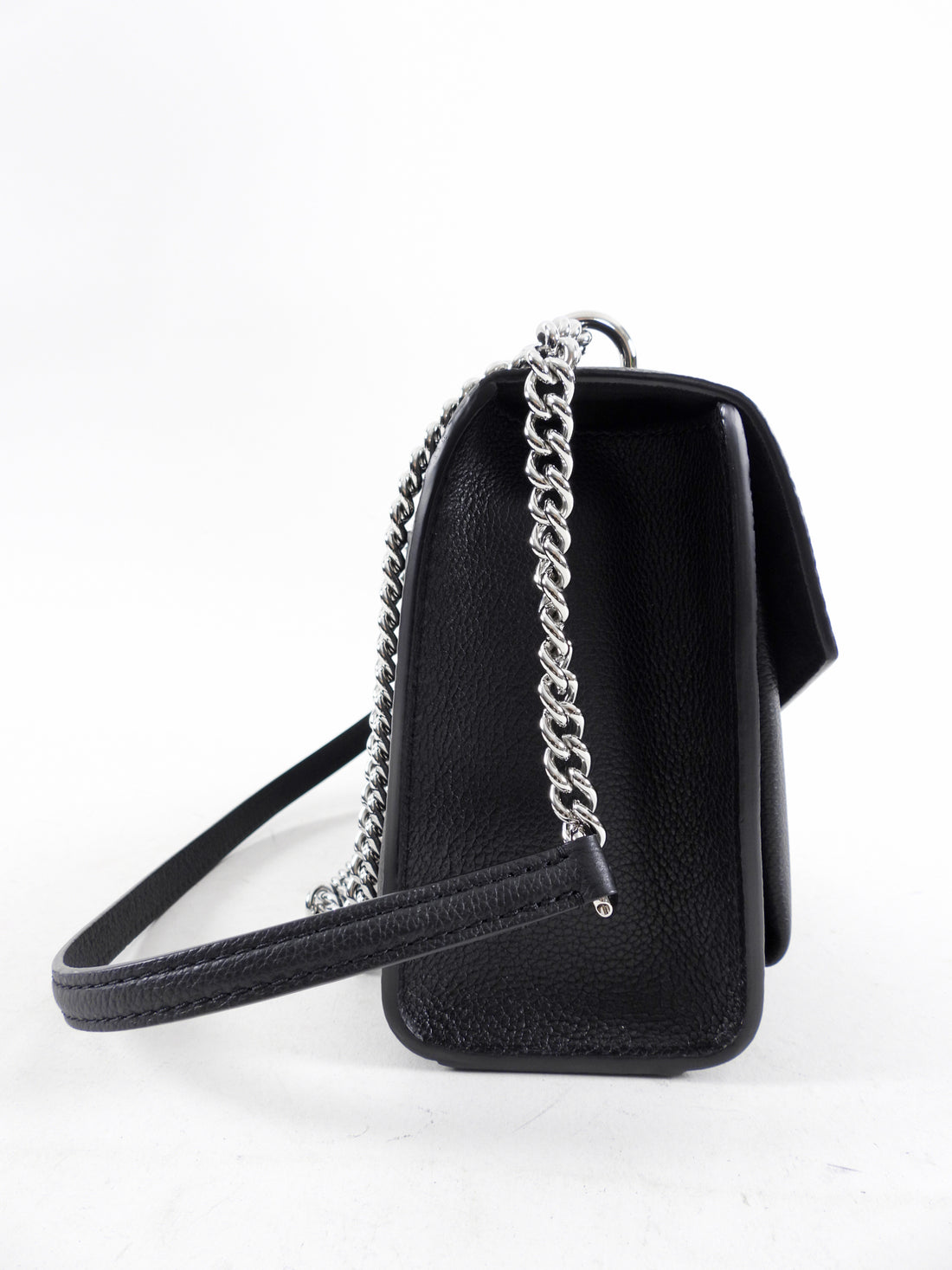 Louis Vuitton Black Leather Mylockme Chain Flap Bag