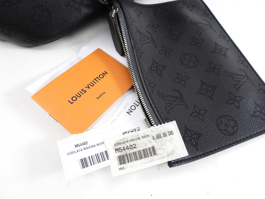 Louis Vuitton Black Mahina Leather Girolata Bag