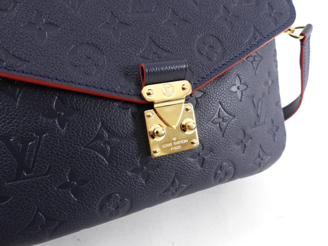 Louis Vuitton Pochette Metis Empreinte Navy Red Crossbody Bag