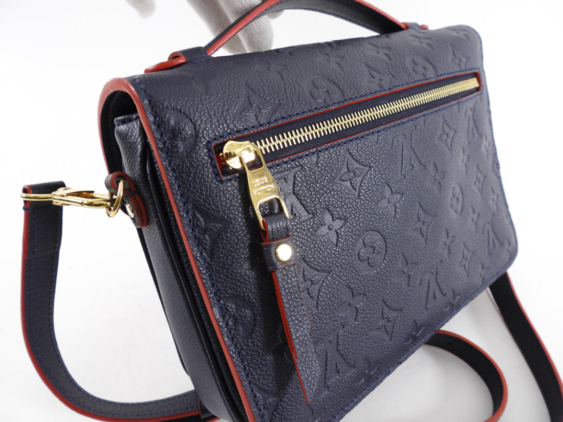 Louis Vuitton Pochette Metis Empreinte Navy Red Crossbody Bag