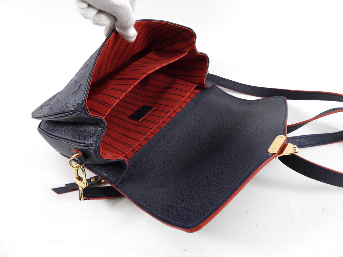 Louis Vuitton Pochette Metis Empreinte Navy Red Crossbody Bag