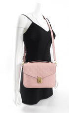 Louis Vuitton Pochette Metis Monogram Empreinte Pink Leather Bag