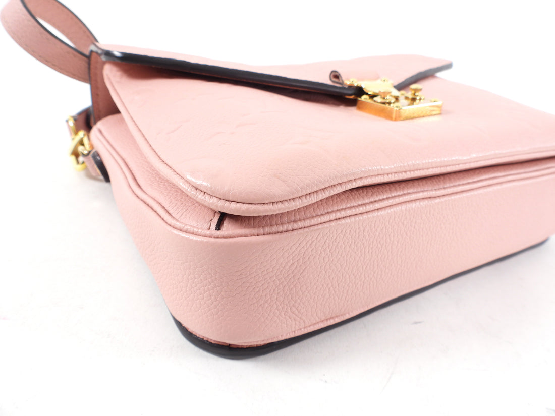 Louis Vuitton Pochette Metis Monogram Empreinte Pink Leather Bag