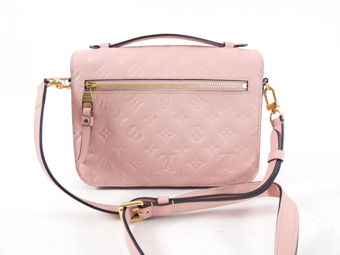 Louis Vuitton Pochette Metis Monogram Empreinte Pink Leather Bag