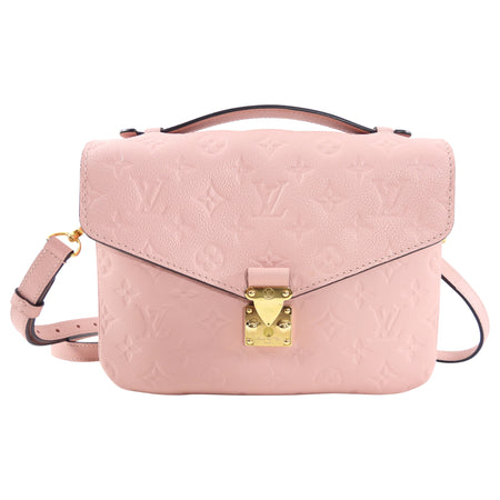 Louis Vuitton Pochette Metis Monogram Empreinte Pink Leather Bag