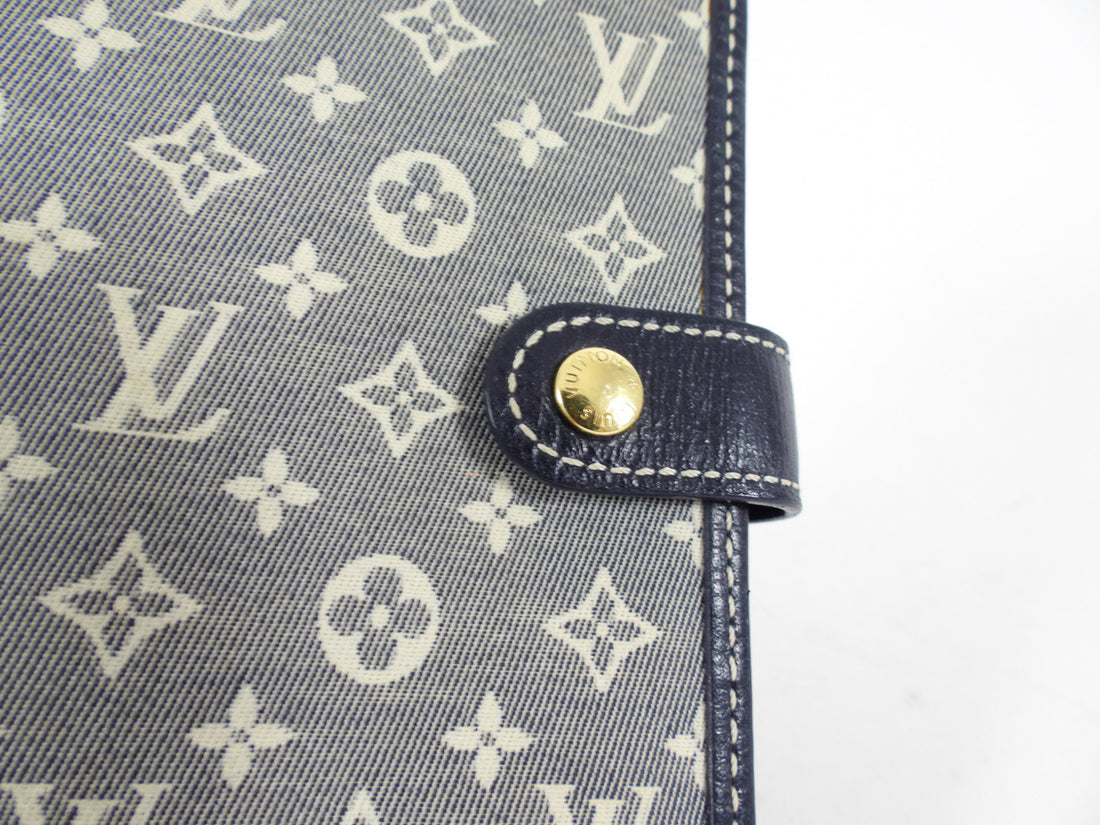 Louis Vuitton Mini Monogram Canvas Blue Small Ring Agenda Cover