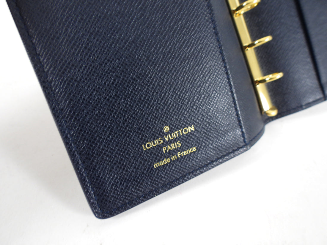Louis Vuitton Mini Monogram Canvas Blue Small Ring Agenda Cover