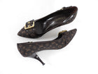 Louis Vuitton Vintage 2006 Brown Monogram Gold Buckle Pumps - 36.5