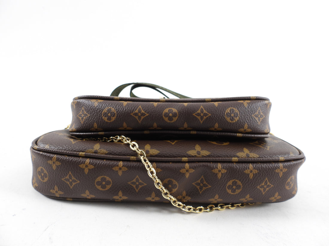 Louis Vuitton Monogram Multi Pochette with Dark Green Strap