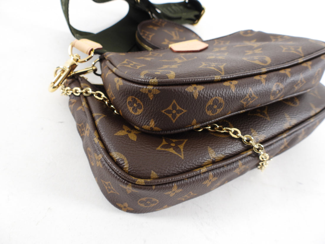 Louis Vuitton Monogram Multi Pochette with Dark Green Strap