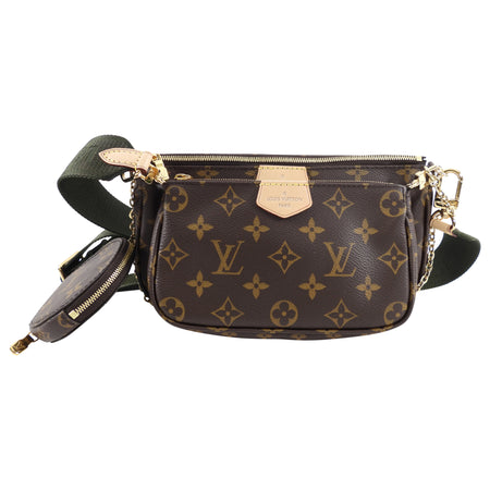 Louis Vuitton Monogram Multi Pochette with Dark Green Strap