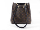 Louis Vuitton Monogram Canvas Black Leather Neo Noe MM Bag