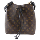 Louis Vuitton Monogram Canvas Black Leather Neo Noe MM Bag