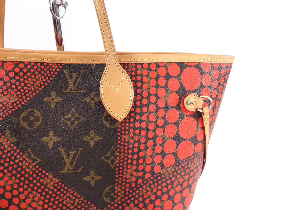 Louis Vuitton Neverfull Tote MM Red,White,Black Leather Monogram