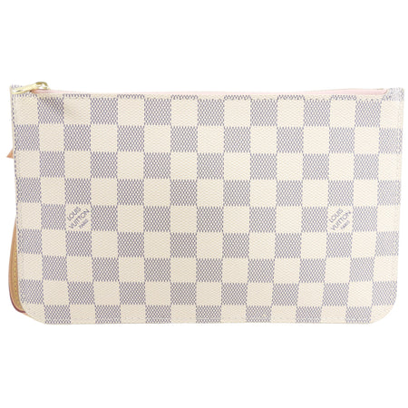 Louis Vuitton Damier Azur Neverfull Wristlet Flat Pouch