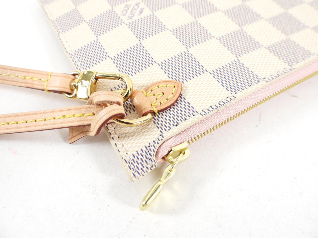 Louis Vuitton Damier Azur Neverfull Wristlet Flat Pouch