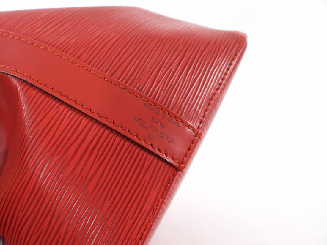 Louis Vuitton Vintage 1995 Red Epi Leather Noe MM Bucket Bag