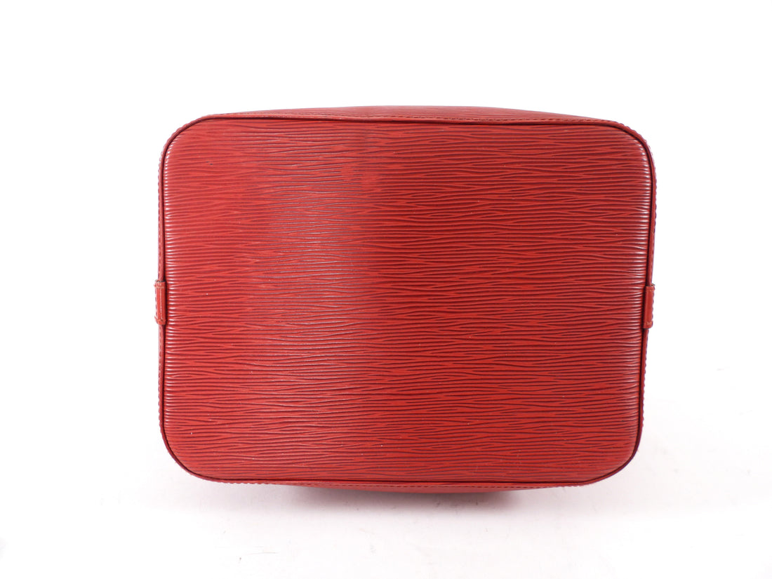 Louis Vuitton Vintage 1995 Red Epi Leather Noe MM Bucket Bag