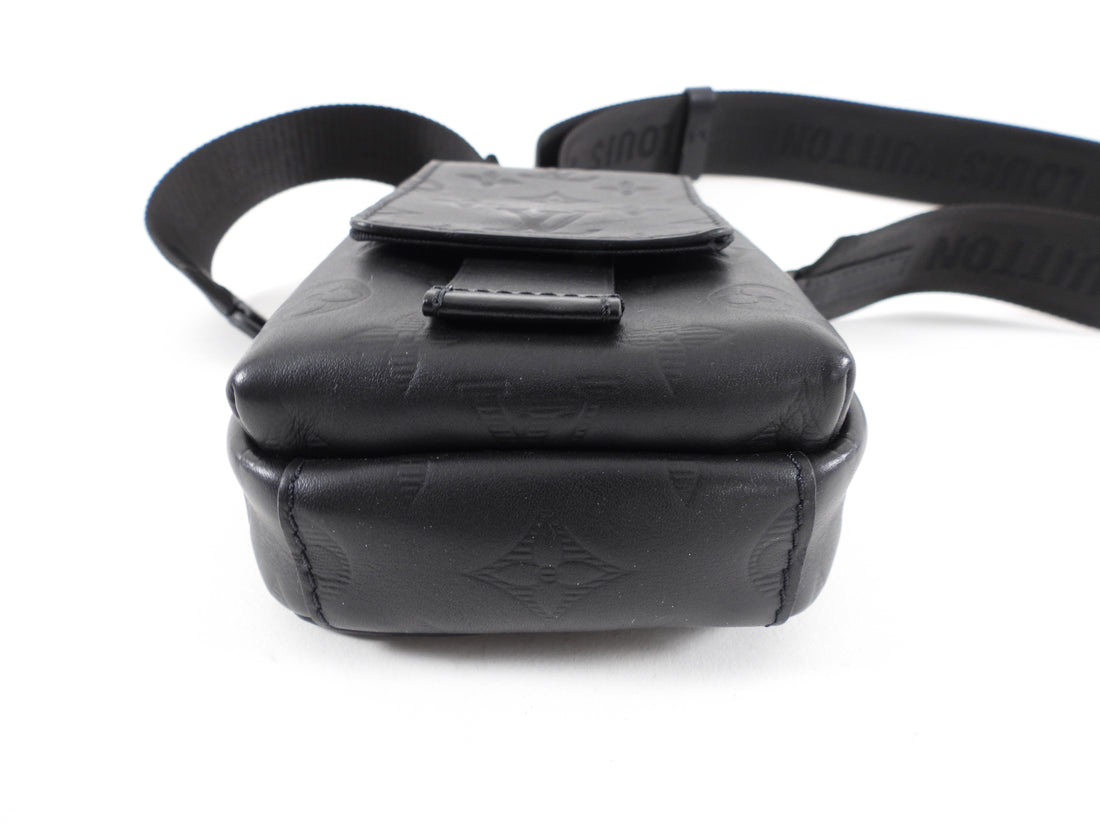 Louis Vuitton Black Empreinte Leather Double Phone Pouch Bag