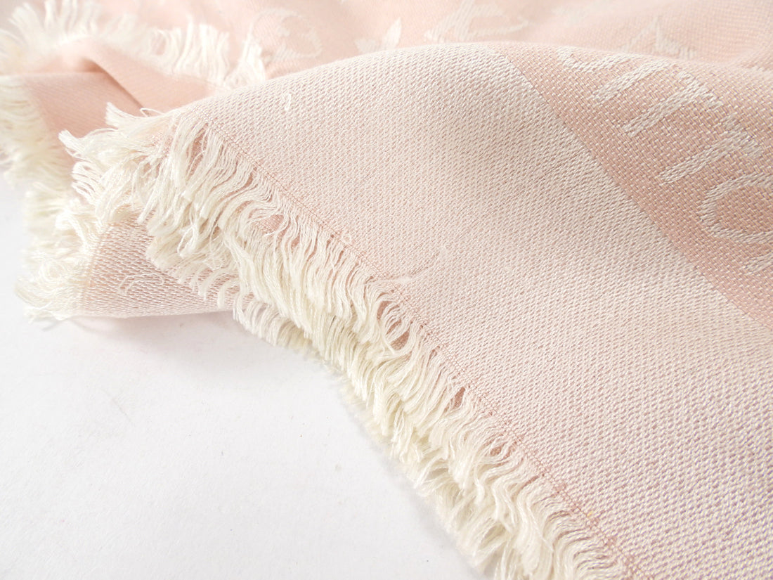 Louis Vuitton Pink Monogram Silk Cashmere Shawl Scarf