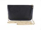 Louis Vuitton Black Empreinte Leather Double Zip Pochette Chain Bag