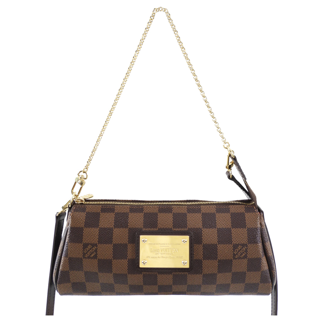 Louis Vuitton Damier Ebene Coated Canvas Eva Chain 2-Way Strap Pochette Bag