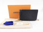 Louis Vuitton Black Empreinte Leather Double Zip Pochette Chain Bag
