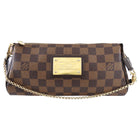 Louis Vuitton Damier Ebene Coated Canvas Eva Chain 2-Way Strap Pochette Bag