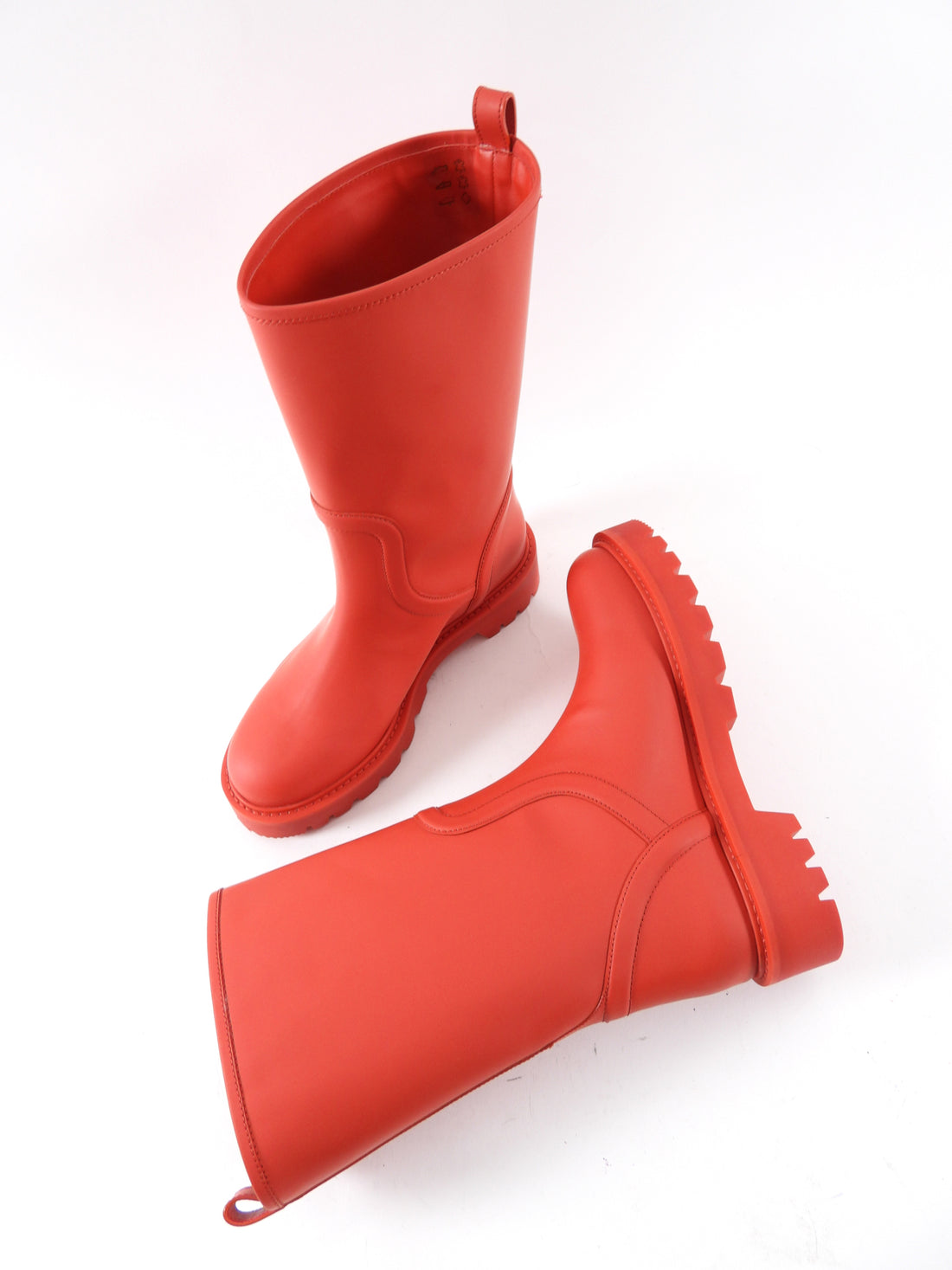 Louis Vuitton Red Rubber Logo Rain Boot - 37 / 6.5