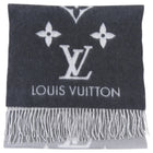 Louis Vuitton Grey Ombre Reykjavik Fringe Logo Scarf
