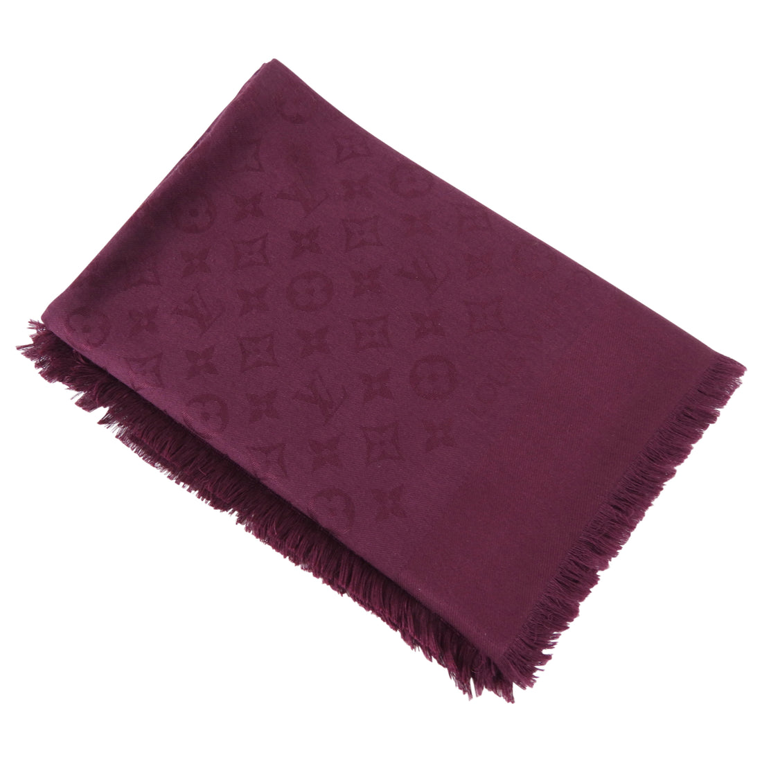 Louis Vuitton Burgundy Bordeaux Monogram Classic Shawl Scarf