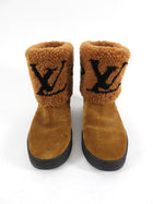 Louis Vuitton Brown Suede and Shearling Monogram Giant Snowdrop Boots - 37