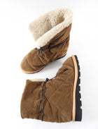 Louis Vuitton Brown Suede Shearling Pillow Boot - 38 / 7.5