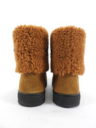 Louis Vuitton Brown Suede and Shearling Monogram Giant Snowdrop Boots - 37
