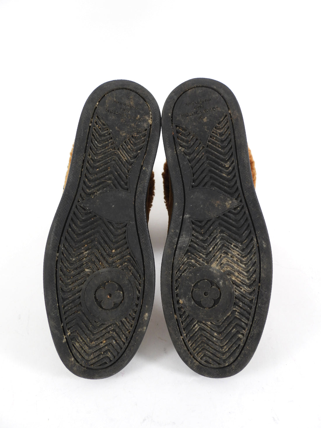 Louis Vuitton Brown Suede and Shearling Monogram Giant Snowdrop Boots - 37