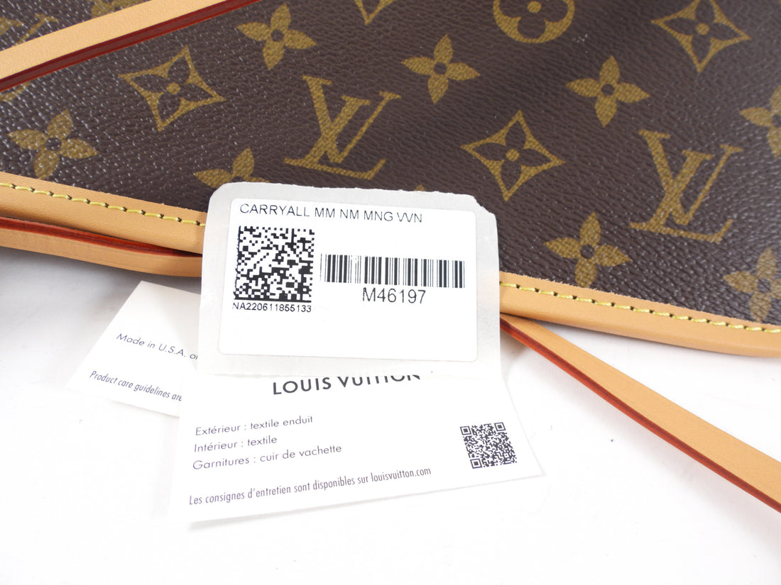 Louis Vuitton Carryall MM Monogram Canvas Shoulder Bag