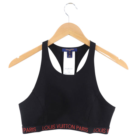 Louis Vuitton Black and Red Logo Crop Tank - 38 (S)