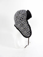 Louis Vuitton Black and White 1854 Brocade Beaver Fur Trim Trapper Hat - S
