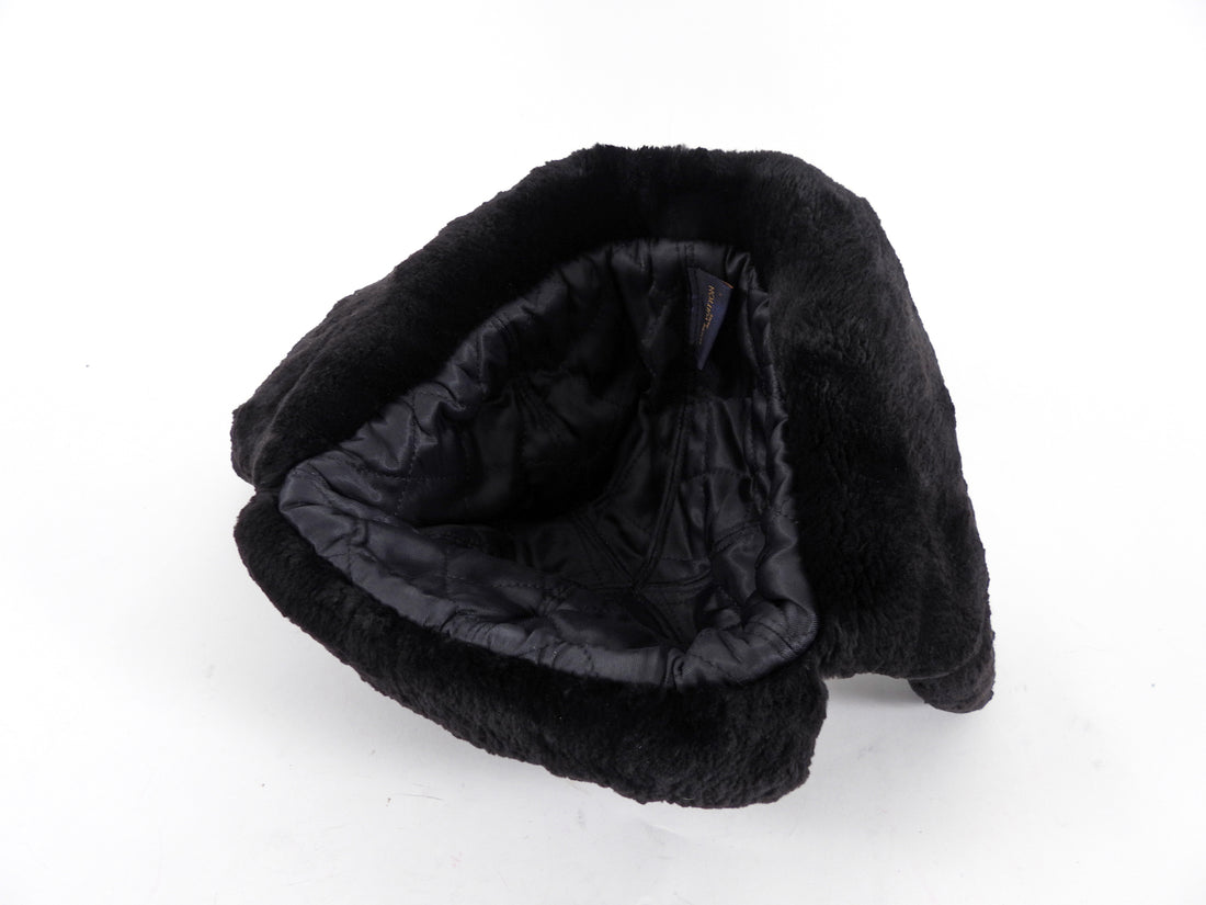 Louis Vuitton Black and White 1854 Brocade Beaver Fur Trim Trapper Hat - S