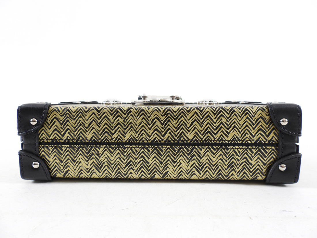 Louis Vuitton Limited Edition Gold Epi Chevron Printed Petite Malle Bag