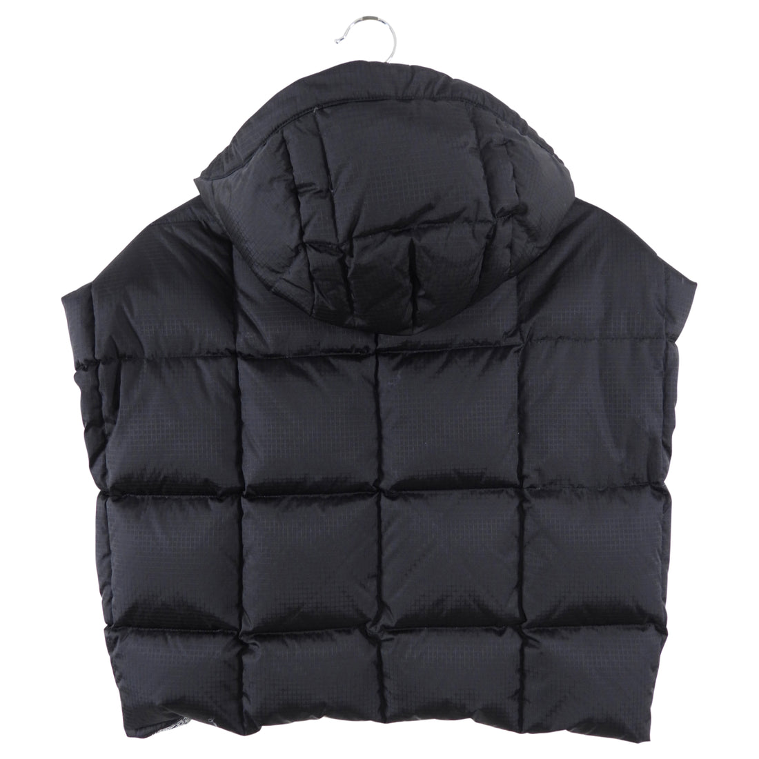 Louis Vuitton Black and White Crop Puffer Zip Hooded Vest - FR36