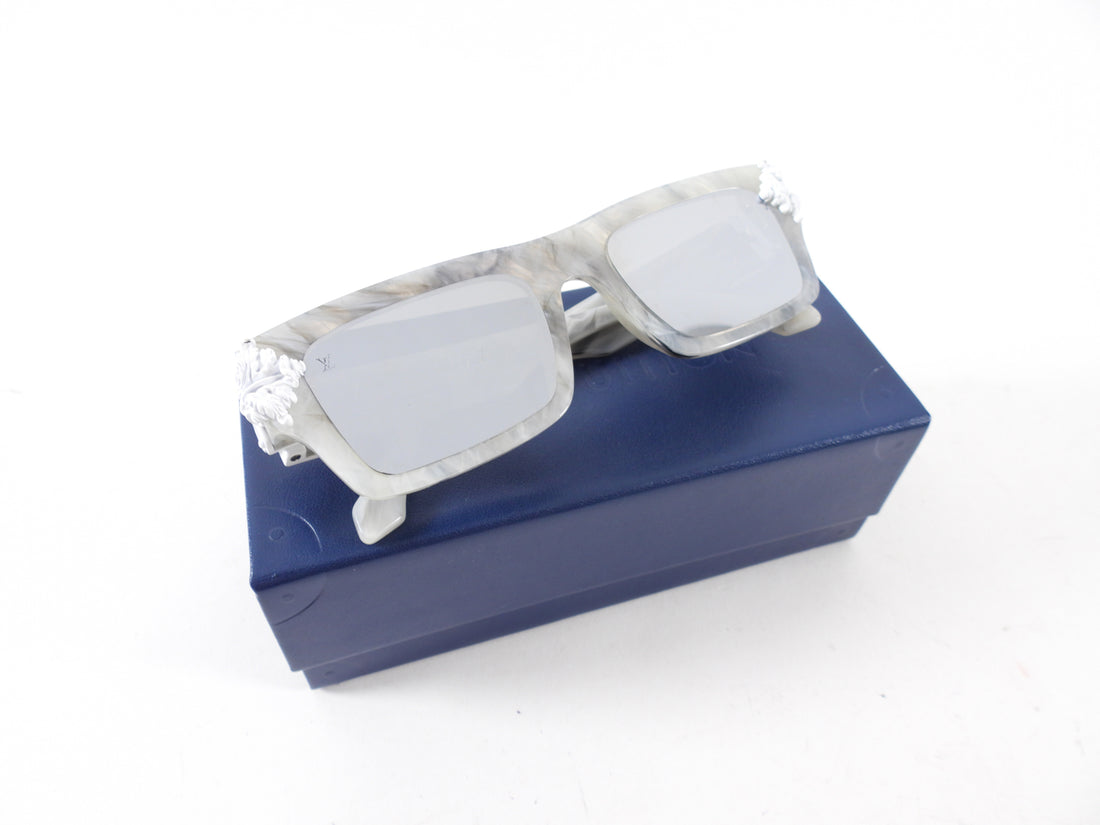 Louis Vuitton Grey Marble Limited Edition Montgomery Sunglasses