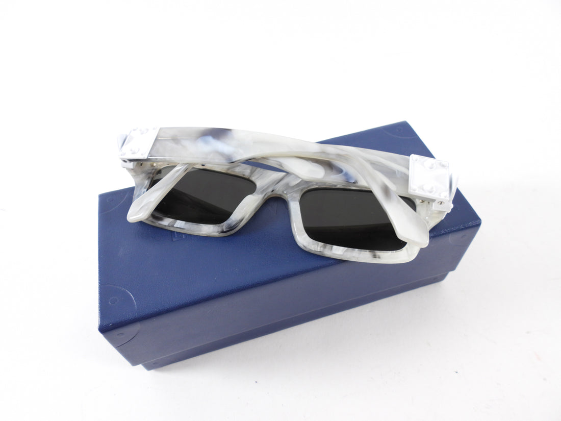 Louis Vuitton Grey Marble Limited Edition Montgomery Sunglasses