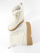 Mackage Hero-WSH Ivory Platform Shearling Snow Boot - 37