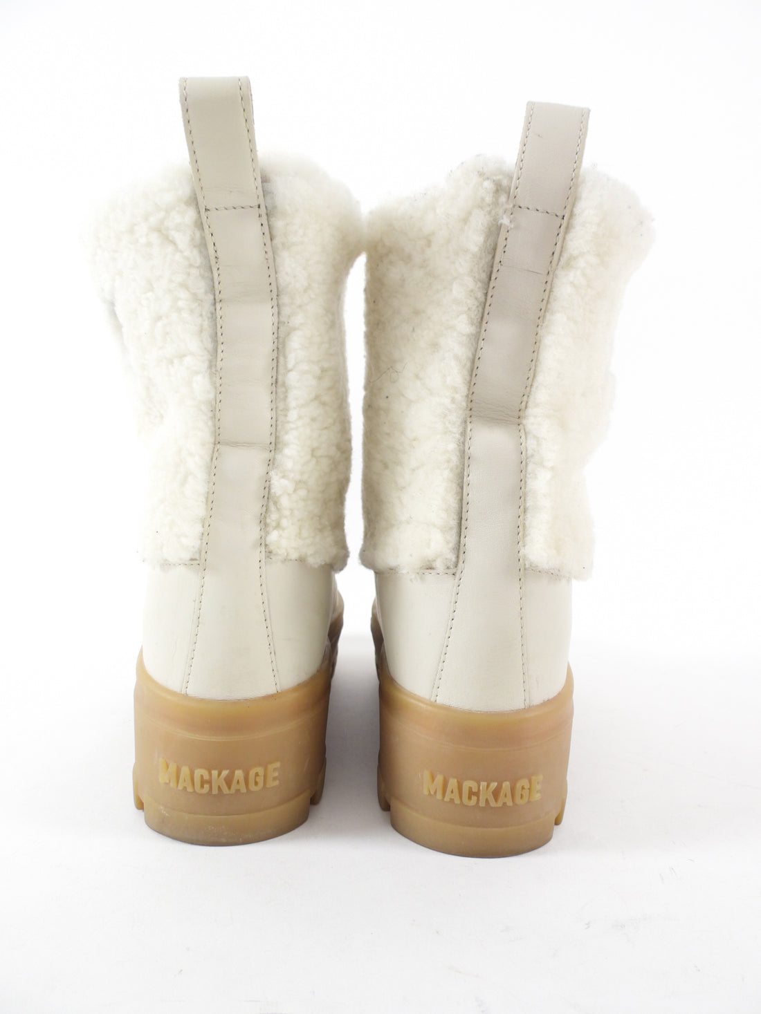 Mackage Hero-WSH Ivory Platform Shearling Snow Boot - 37