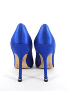 Manolo Blahnik Hangisi Blue Satin Jewel Buckle Pumps - 34.5